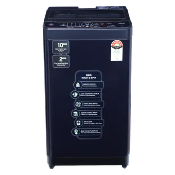 Croma 8 kg 5 Star Fully Automatic Top Load Washing Machine (CRLW080FAF276205, In-built Heater, Pure Black)