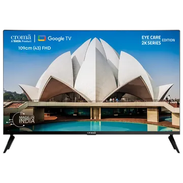 Croma 109 cm (43 inch) Full HD LED Smart Google TV with Bezel Less Display