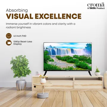 Croma 109 cm (43 inch) Full HD LED Smart Google TV with Bezel Less Display