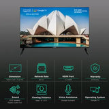 Croma 109 cm (43 inch) Full HD LED Smart Google TV with Bezel Less Display