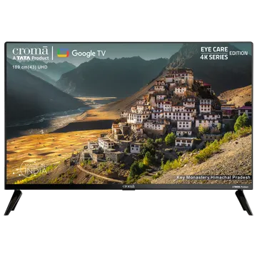 Croma 109 cm (43 inch) 4K Ultra HD LED Google TV with Bezel Less Display