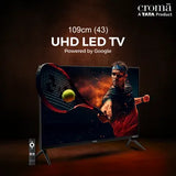 Croma 109 cm (43 inch) 4K Ultra HD LED Google TV with Bezel Less Display