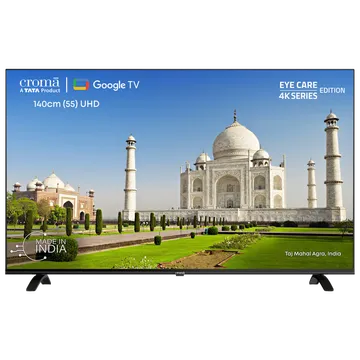 Croma 140 cm (55 inch) 4K Ultra HD LED Google TV with Bezel Less Display