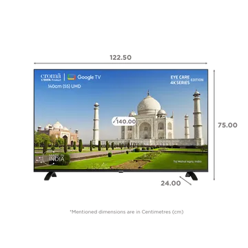 Croma 140 cm (55 inch) 4K Ultra HD LED Google TV with Bezel Less Display