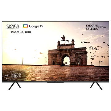 Croma 165 cm (65 inch) 4K Ultra HD LED Google TV with Bezel Less Display