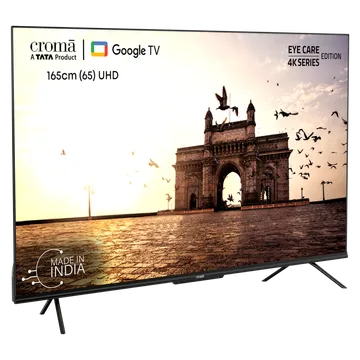 Croma 165 cm (65 inch) 4K Ultra HD LED Google TV with Bezel Less Display