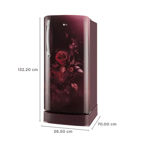 LG 201 Litres 5 Star Direct Cool Single Door Refrigerator (Model: GL-D211HSEZ, Scarlet Euphoria)