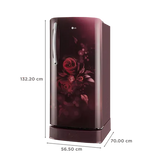 LG 201 Litres 5 Star Direct Cool Single Door Refrigerator (Model: GL-D211HSEZ, Scarlet Euphoria)