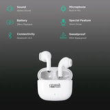 Croma IN 101 TWS Earbuds with Passive Noise Cancellation (IPX4 Water Resistant, 28 Hours Playback White)