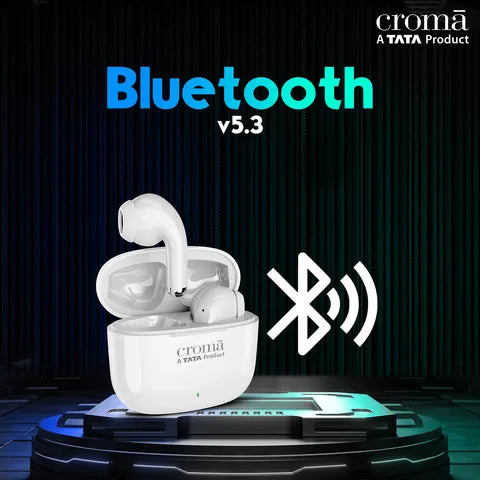 Croma IN 101 TWS Earbuds with Passive Noise Cancellation (IPX4 Water Resistant, 28 Hours Playback White)