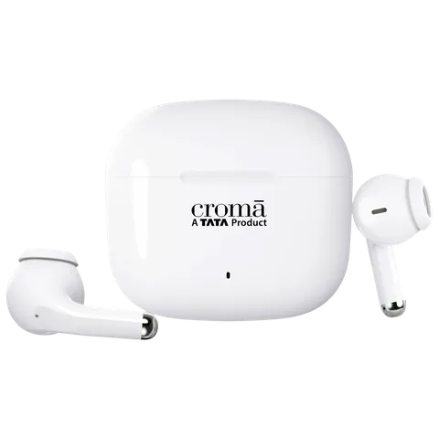 Croma IN 101 TWS Earbuds with Passive Noise Cancellation (IPX4 Water Resistant, 28 Hours Playback White)