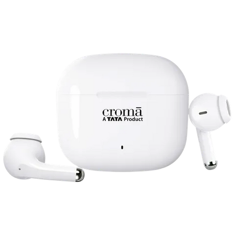 Croma IN 101 TWS Earbuds with Passive Noise Cancellation (IPX4 Water Resistant, 28 Hours Playback White)