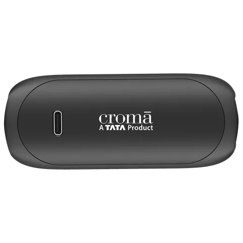 Croma Sliding TWS Earbuds with Passive Noise Cancellation (IPX4 Waterproof, 30 Hours Playback Time, Black)