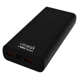 Croma 20000 mAh 22.5W Fast Charging Power Bank (2 Type A, 1 PD Type C & 1 Micro USB Port, Aluminium Casing, Apple Compatible, Black)