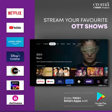 Croma 80 cm (32 inch) HD Ready LED Smart Google TV with A Plus Grade Panel