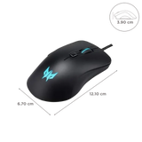 acer Predator Cestus 310 Wired Optical Mouse with 4 Preset Color Settings (4200 DPI, 10 Million Clicks, Black)