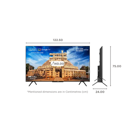 Croma 140 cm (55 inch) 4K Ultra HD LED Google TV with Bezel Less Display (55UGC024602, 2023 Model)