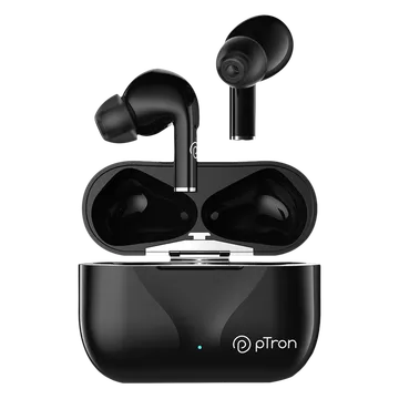 pTron Basspods P181 TWS Earbuds with Passive Noise Cancellation (IPX4 Water Resistant, 32 Hours Playtime, Black)