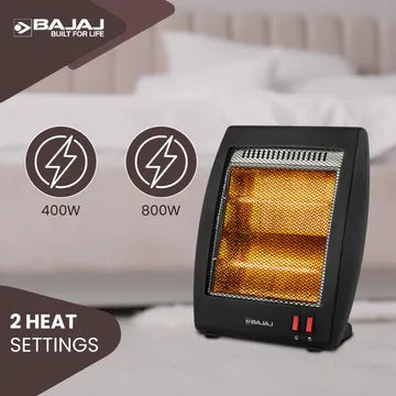 BAJAJ RHX-2 800W Halogen Room Heater with Noiseless Operation (Neat Clean Operation