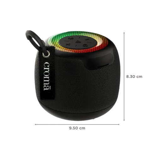 Croma 5W Portable Bluetooth Speaker (RGB Light, Black)