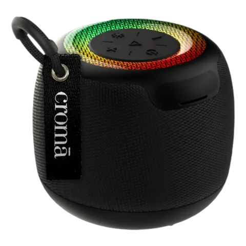 Croma 5W Portable Bluetooth Speaker (RGB Light, Black)