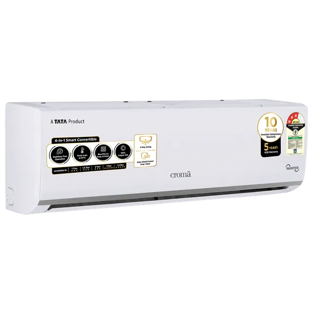 Croma 4 in 1 Convertible 1.5 Ton 3 Star Inverter Split AC with Dust Filter (2023 Model, Copper Condenser, CRLA018IND283259)