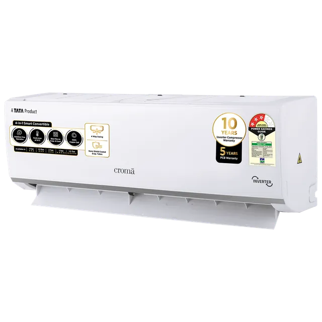 Croma 4 in 1 Convertible 1.5 Ton 3 Star Inverter Split AC with Dust Filter (2023 Model, Copper Condenser, CRLA018IND283259)