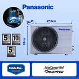 Panasonic EU 7 in 1 Convertible 1 Ton 3 Star Inverter Split AC with 2 Way Air Swing (2024 Model, Copper Condenser, CS/CU-EU12AKY3F)