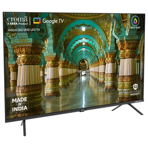 Croma 140 cm (55 inch) LED 4K UHD WCG-QLED Google TV with Dolby Vision