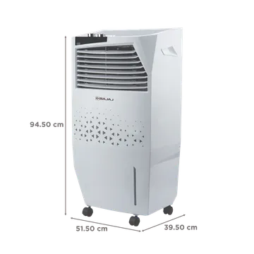 BAJAJ Shield Skive Nios 36 Litres Tower Air Cooler with DuraMarine PRO Pump (Anti Bacterial Hexacool Master, White)