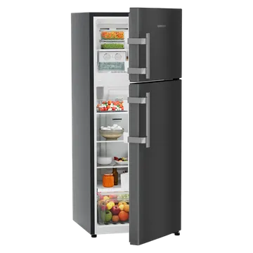 Liebherr Pure 245 Litres 2 Star Frost Free Double Door Refrigerator with Central Power Cooling (TCLbsB 2411, Black Steel)