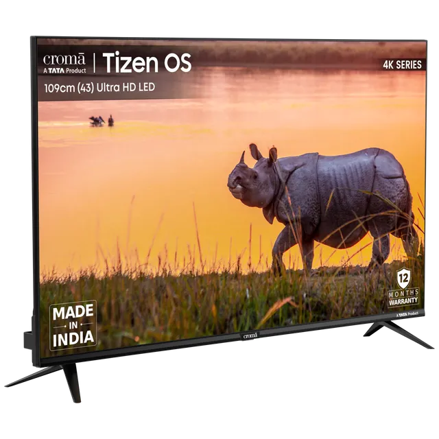 Croma 109 cm (43 inch) 4K Ultra HD LED Tizen TV with Bezel Less Display