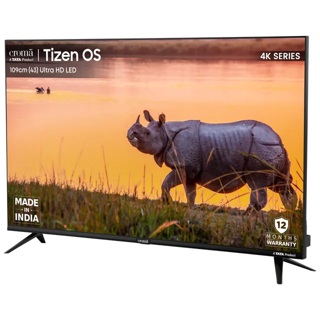 Croma 109 cm (43 inch) 4K Ultra HD LED Tizen TV with Bezel Less Display