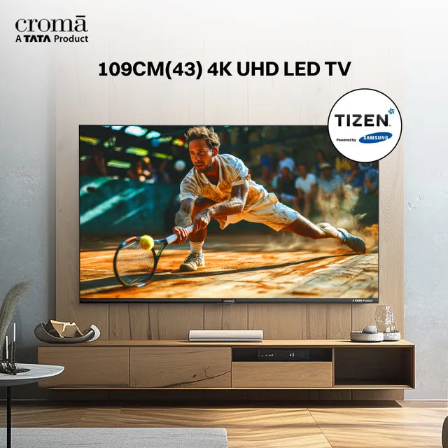 Croma 109 cm (43 inch) 4K Ultra HD LED Tizen TV with Bezel Less Display