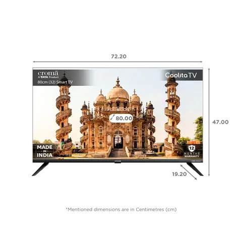 Croma 80 cm (32 inch) HD Ready TV with A plus Grade Panel