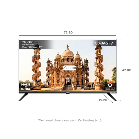 Croma 80 cm (32 inch) HD Ready TV with A plus Grade Panel