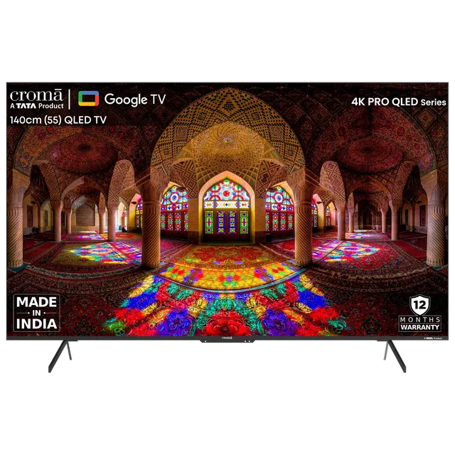 Croma 140 cm (55 inch) QLED 4K Ultra HD Google TV with Dolby Audio