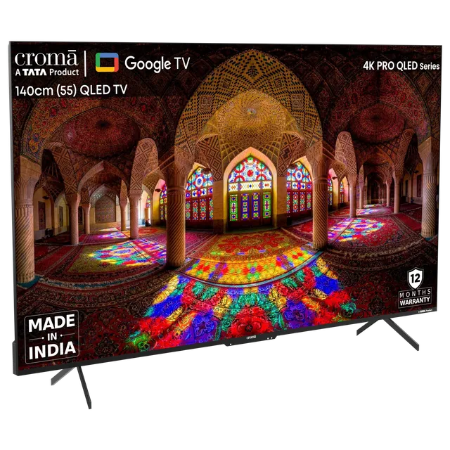 Croma 140 cm (55 inch) QLED 4K Ultra HD Google TV with Dolby Audio