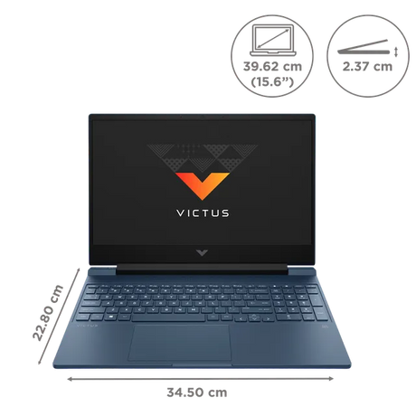 HP Victus 15-FA1310TX Intel Core i5 12th Gen Gaming Laptop (8GB, 512GB SSD, Windows 11, 4GB Graphics, 15.6 inch 144 Hz Full HD Display, NVIDIA GeForce RTX 2050, Performance Blue, 2.37 KG)