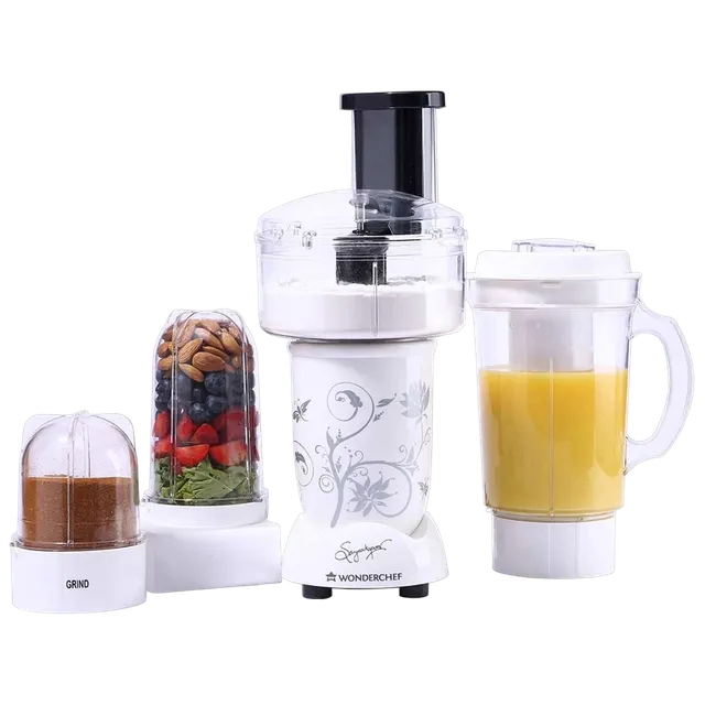 WONDERCHEF Nutri-Blend 400 Watt Food Processor with Stainless Steel Blades (White)