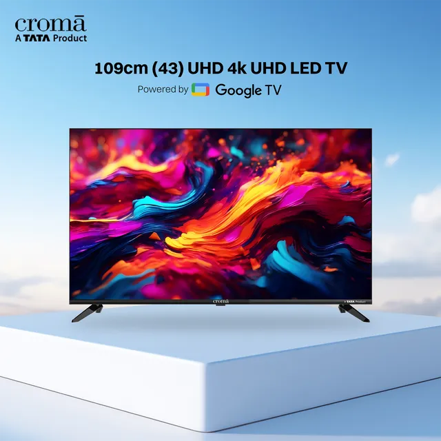 Croma 109 cm (43 inch) 4K Ultra HD LED Google TV with Dolby Audio