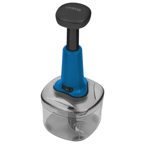 Croma Manual Push Chopper (600 ml, Blue and Black)