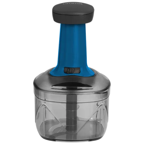 Croma Manual Push Chopper (600 ml, Blue and Black)