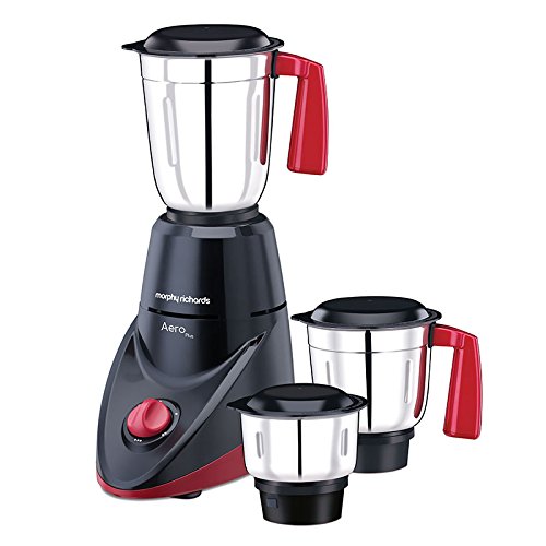 Morphy Richards Aero Plus 500-Watt Mixer Grinder with 3 Jars (Black/Wine)