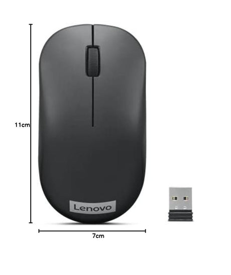 Lenovo 130 Wireless Compact Mouse, 1K DPI Optical sensor, 2.4GHz Wireless NanoUSB, 10m range, 3button(left,right,scroll) upto 3M left/right clicks, 10 month battery, Ambidextrous, Ergonomic