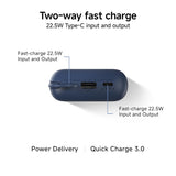 Xiaomi Pocket Power Bank 10000mAh 22.5W Fast Charging with Built-in Cable (Blue)