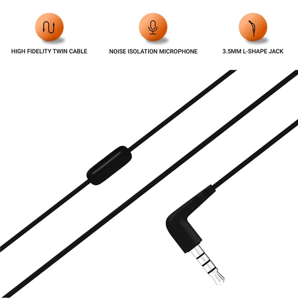 JBL T50HI Black Wired Earphones