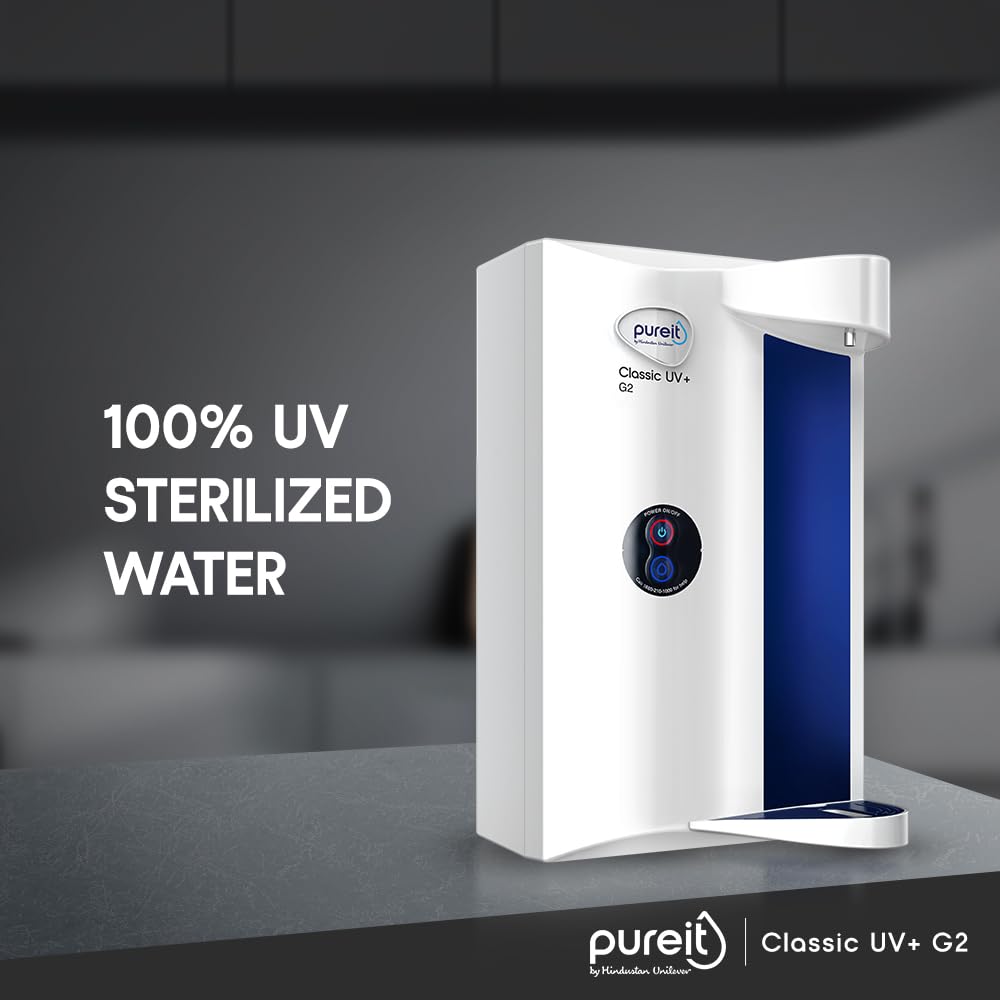 HUL Pureit Classic G2 UV+ Water Purifier - White (Not suitable for Borewell or Tanker Water)