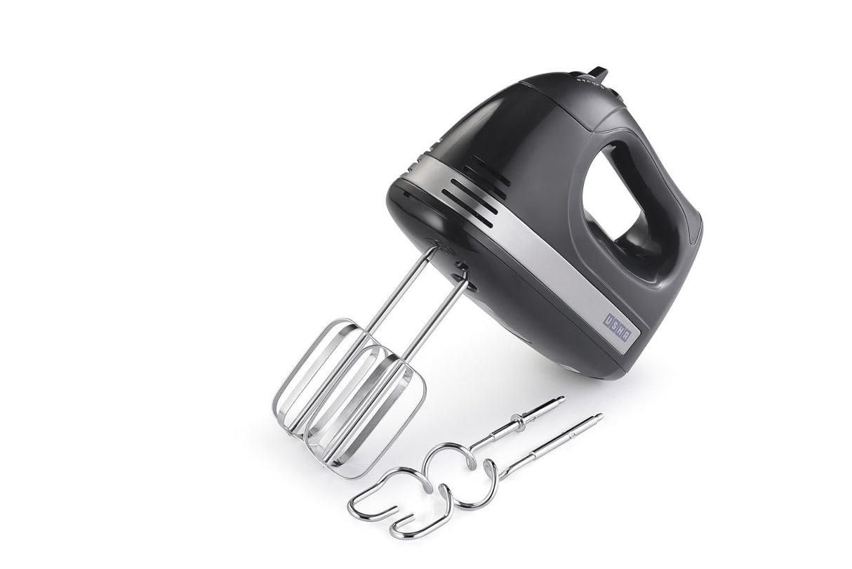 Usha 3732 300 W Hand Mixer with 2 Hooks|2 years warranty,Longer cord for flexible usage,Copper motor for longer life,Accessories Beater and Kneader, Storage box (Black)