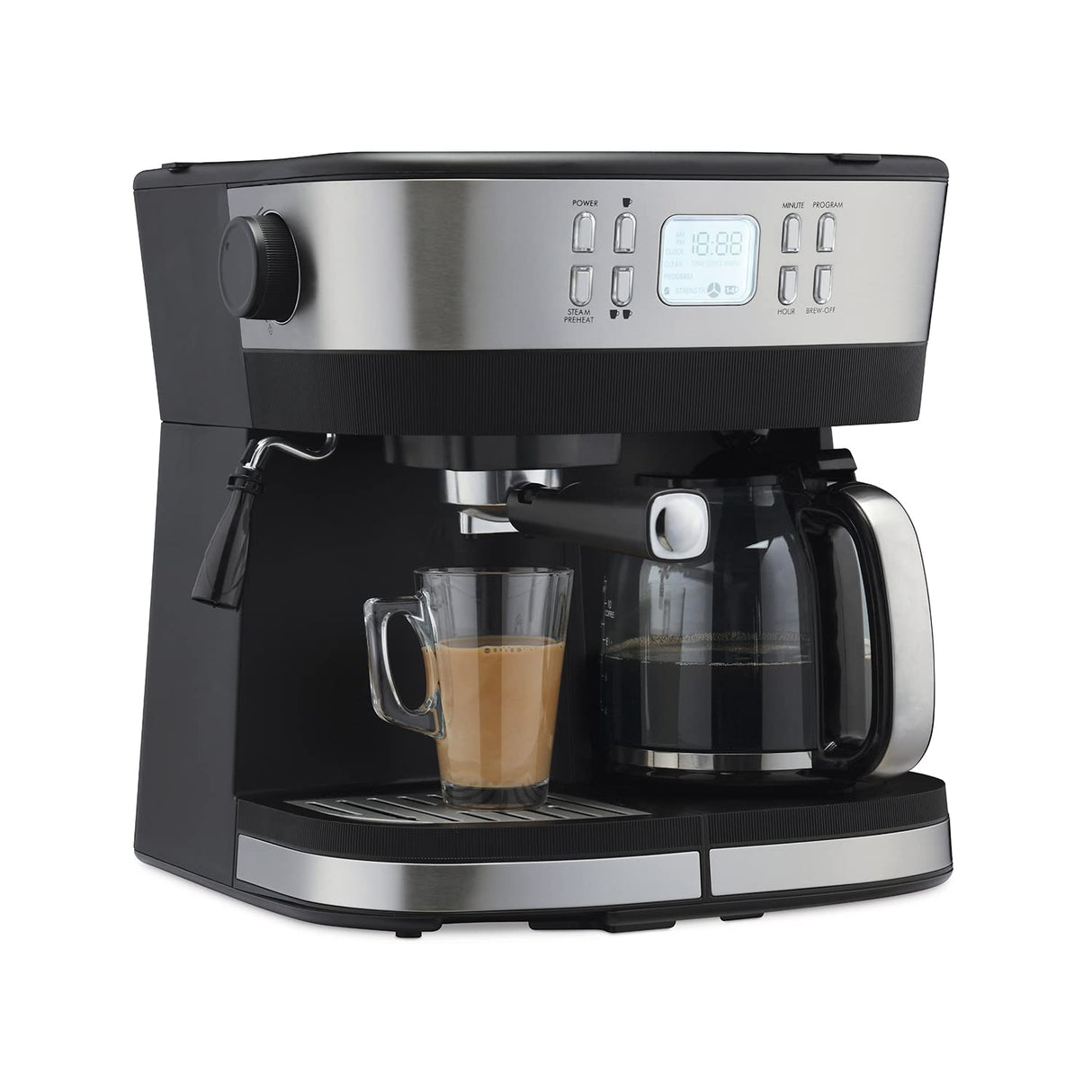 Morphy Richards DuoPresso 2-in-1 Coffee Maker|Drip & Espresso| 15 bar Pressure| Digital Display|Removable Drip Tray| Upto 10 cups* of Coffee| Keep Warm Tray